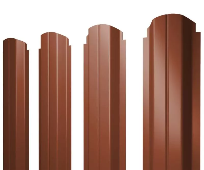 Штакетник П-образный А фигурный 0,5 Velur X RAL 8004 терракота купить в краснодаре