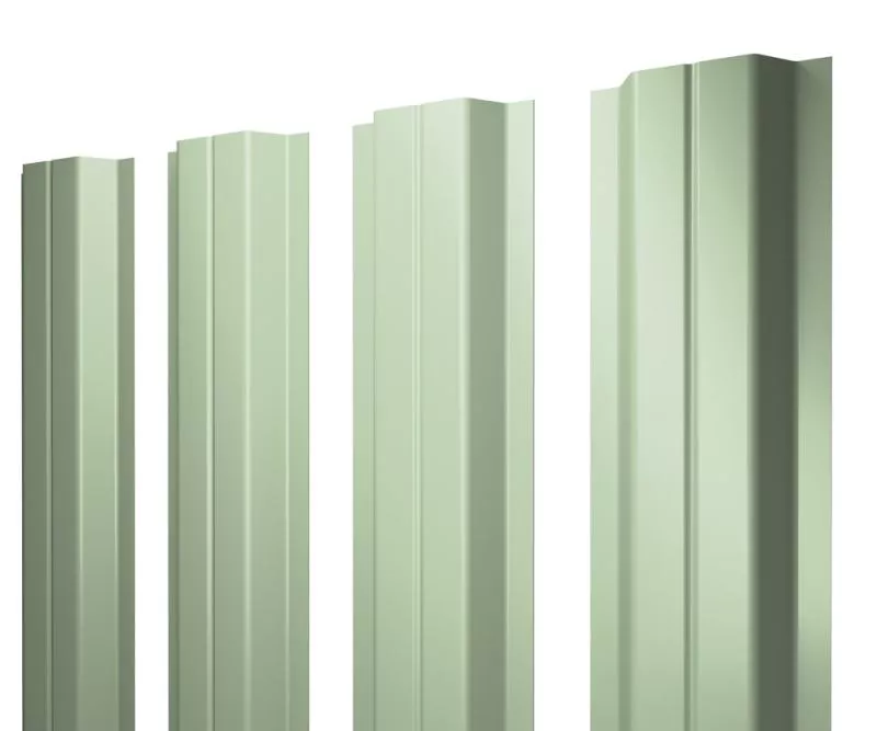 Штакетник П-образный A с прямым резом 0,45 PE RAL 6019 бело-зеленый купить в краснодаре