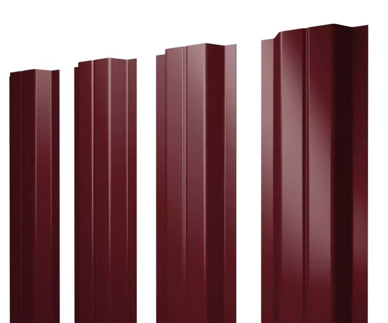 Штакетник П-образный A с прямым резом 0,5 PurLite Matt RAL 3005 красное вино купить в краснодаре