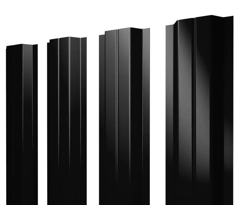 Штакетник П-образный A с прямым резом 0,5 PurLite Matt RAL 9005 черный купить в краснодаре