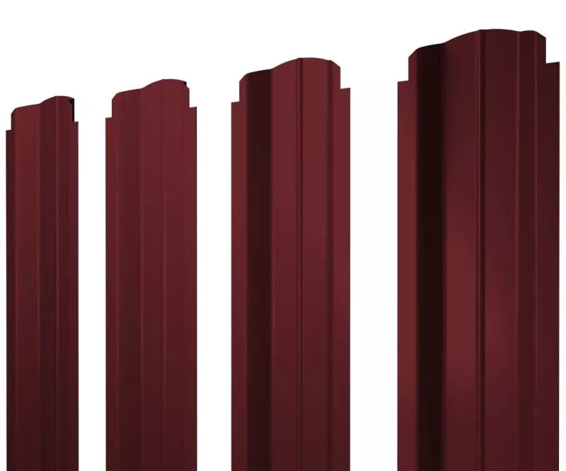 Штакетник П-образный B фигурный 0,4 PE RAL 3005 красное вино купить в краснодаре
