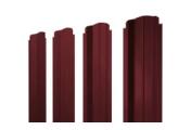 Штакетник П-образный B фигурный 0,45 Drap TX RAL 3005 красное вино – Купить оптом и в розницу
