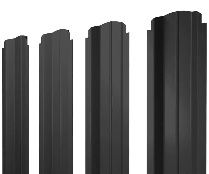 Штакетник П-образный B фигурный 0,45 PE-Double RAL 7016 антрацитово-серый купить в краснодаре