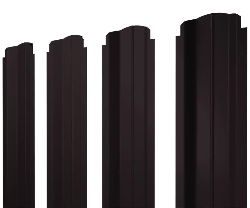 Штакетник П-образный B фигурный 0,45 PE-Double RAL 9005 черный купить в краснодаре