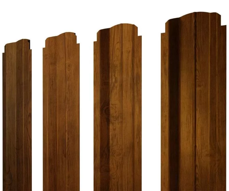 Штакетник П-образный B фигурный 0,45 Print Elite Golden Wood TwinColor купить в краснодаре