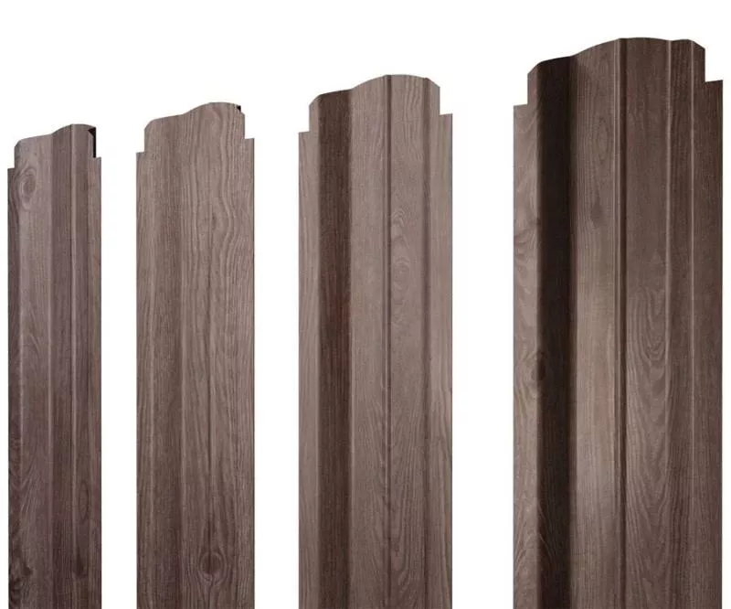 Штакетник П-образный B фигурный 0,45 Print Elite White Wood TwinColor купить в краснодаре