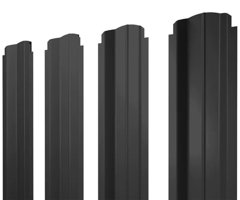 Штакетник П-образный B фигурный 0,5 Drap RAL 7016 антрацитово-серый купить в краснодаре