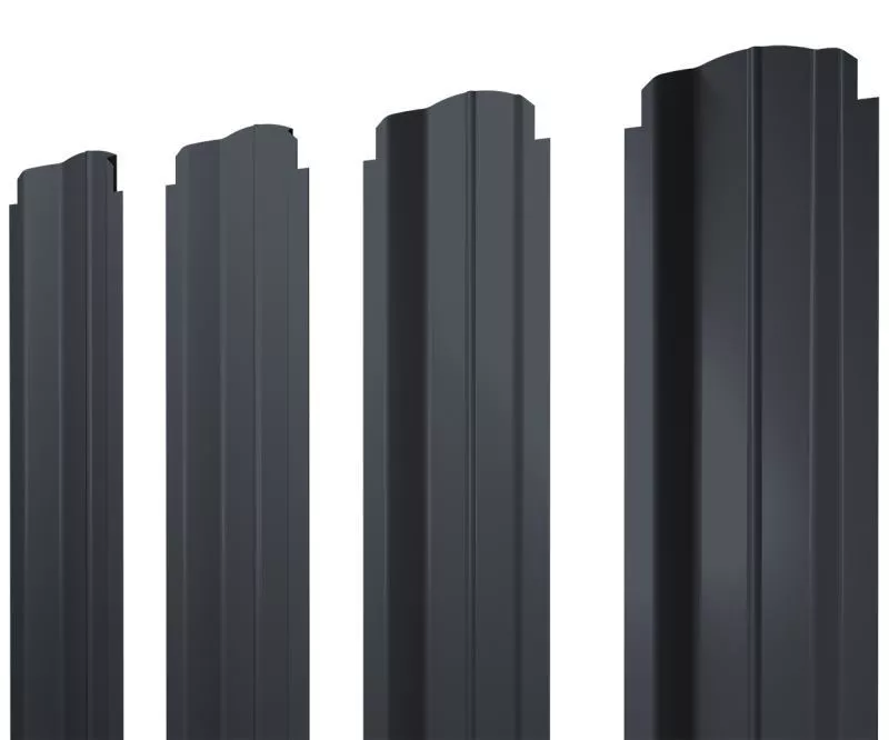 Штакетник П-образный B фигурный 0,5 PurPro Matt 275 RAL 7024 мокрый асфальт купить в краснодаре