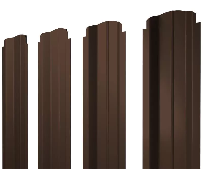 Штакетник П-образный B фигурный 0,5 Rooftop Бархат RAL 8017 шоколад купить в краснодаре