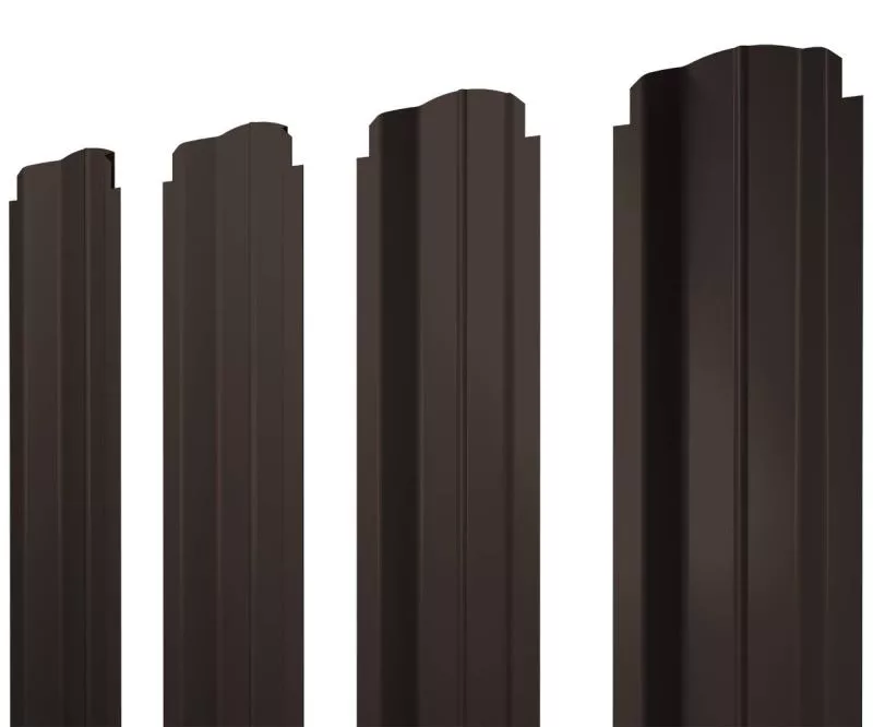 Штакетник П-образный B фигурный 0,5 Satin Matt TX RR 32 темно-коричневый купить в краснодаре