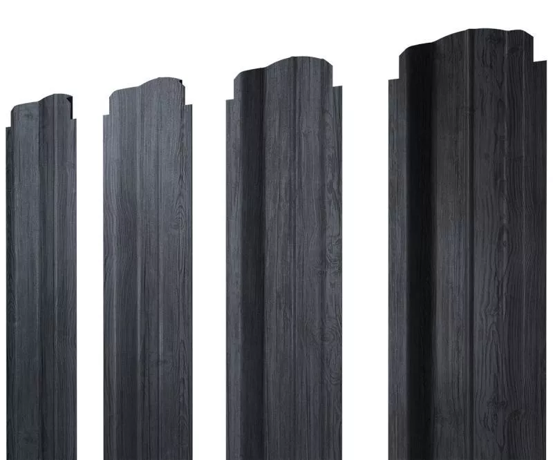 Штакетник П-образный В фигурный 0,45 Print Premium Grey Wood TwinColor купить в краснодаре