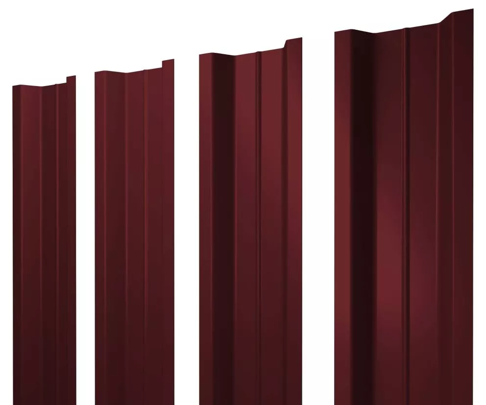 Штакетник П-образный В с прямым резом 0,45 PE-Double RAL 3005 красное вино купить в краснодаре