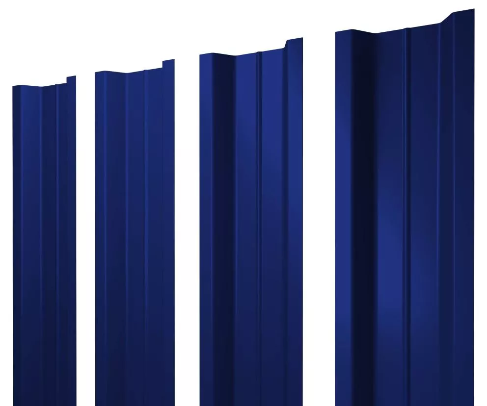 Штакетник П-образный В с прямым резом 0,45 PE RAL 5002 ультрамариново-синий купить в краснодаре