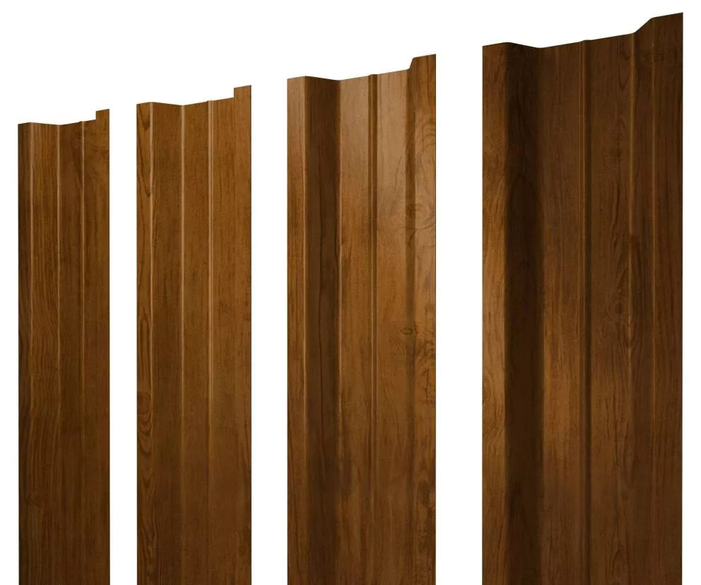 Штакетник П-образный В с прямым резом 0,45 Print Elite Golden Wood TwinColor купить в краснодаре
