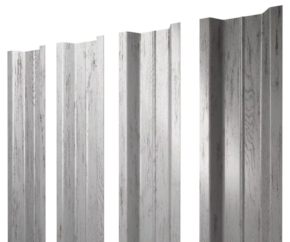 Штакетник П-образный В с прямым резом 0,45 Print Elite Snow Wood TwinColor купить в краснодаре