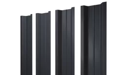 Штакетник П-образный В с прямым резом 0,5 PE RAL 7024 мокрый асфальт. Артикул: 38761