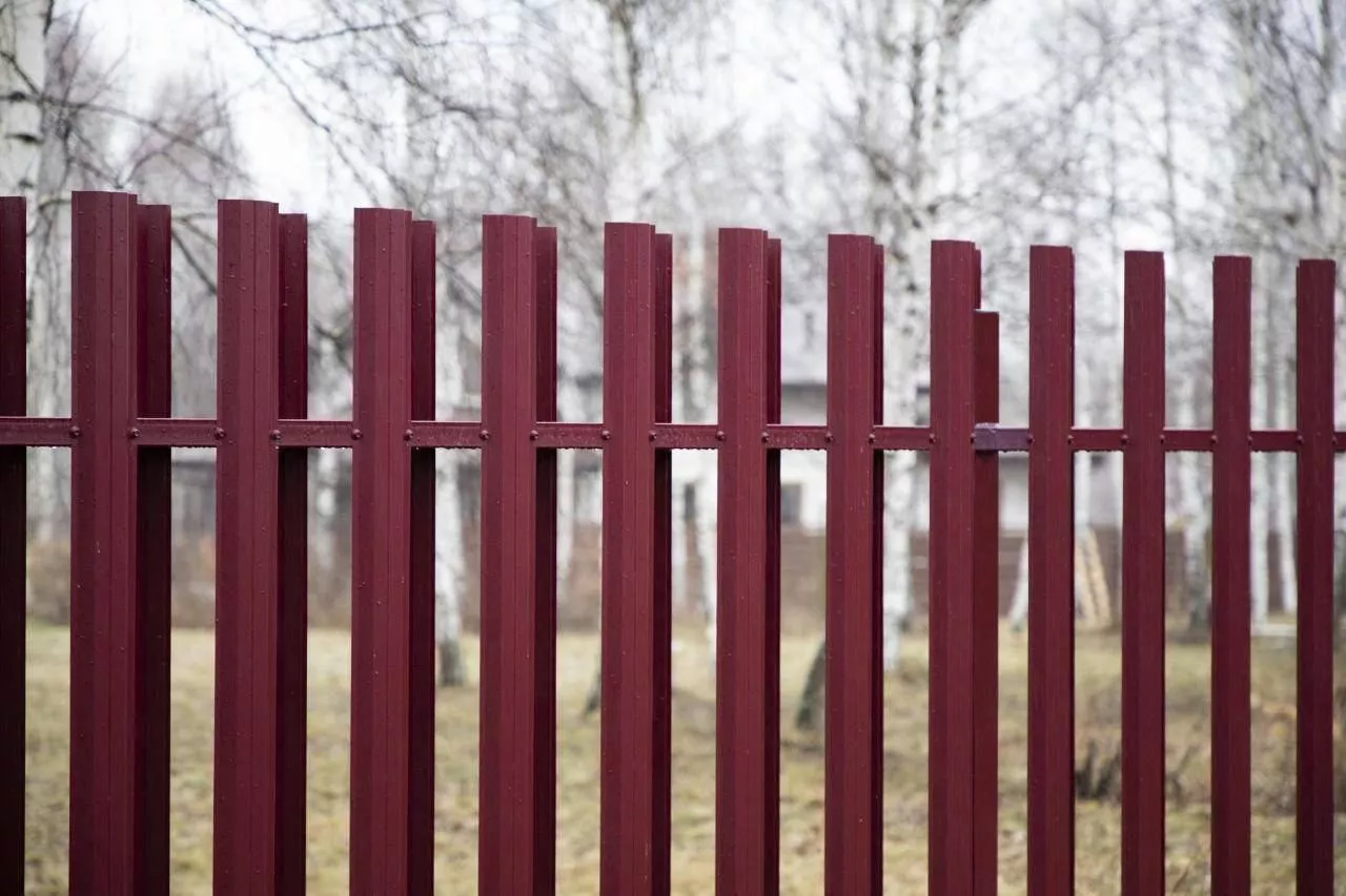 Штакетник П-образный В с прямым резом 0,5 Satin RAL 3005 красное вино купить в краснодаре