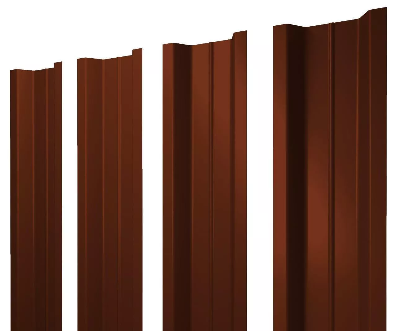 Штакетник П-образный В с прямым резом 0,5 Satin RAL 3009 оксидно-красный купить в краснодаре