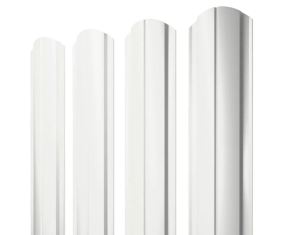 Штакетник Полукруглый Slim фигурный 0,4 PE RAL 9003 сигнальный белый купить в краснодаре