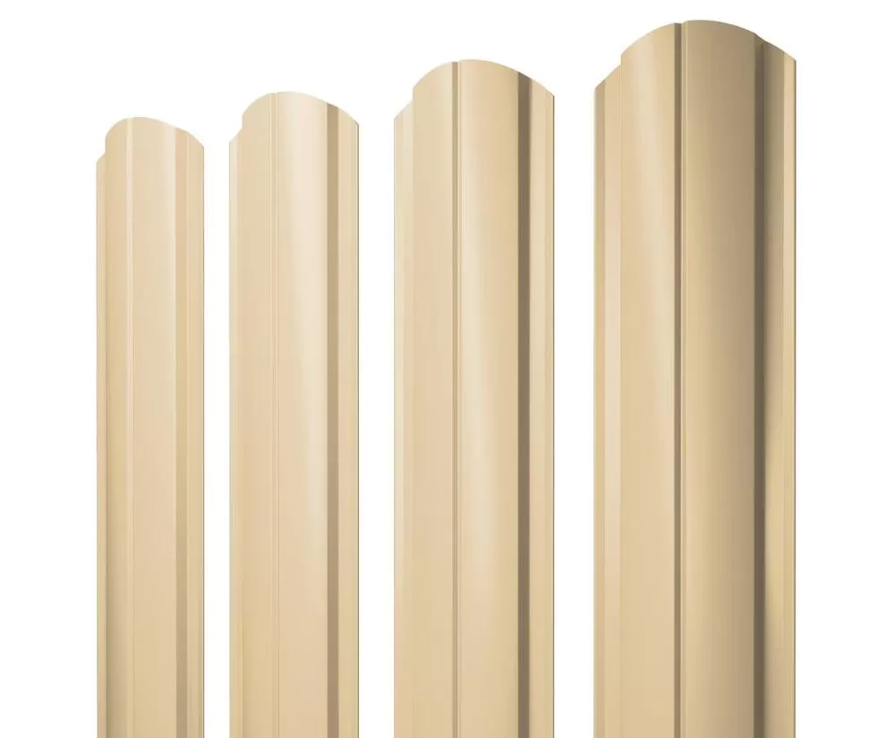 Штакетник Полукруглый Slim фигурный 0,45 PE RAL 1014 слоновая кость купить в краснодаре