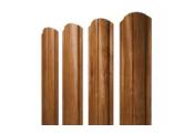 Штакетник Полукруглый Slim фигурный 0,45 Print Elite Golden Wood TwinColor – Купить оптом и в розницу