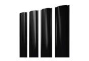 Штакетник Полукруглый Slim с прямым резом 0,45 Drap-double TX RAL 9005 черный – Купить оптом и в розницу