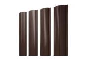 Штакетник Полукруглый Slim с прямым резом 0,45 Drap TwinColor RAL 8017 шоколад – Купить оптом и в розницу