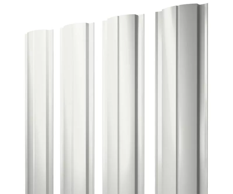 Штакетник Полукруглый Slim с прямым резом 0,45 Drap TX RAL 9003 сигнальный белый купить в краснодаре