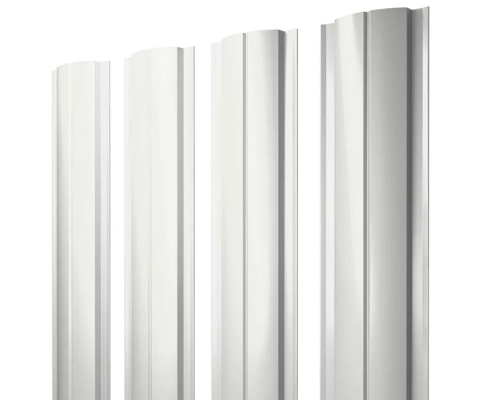 Штакетник Полукруглый Slim с прямым резом 0,45 PE-Double RAL 9003 сигнальный белый купить в краснодаре