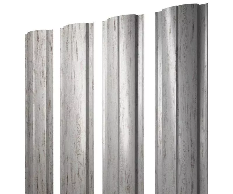 Штакетник Полукруглый Slim с прямым резом 0,45 Print Elite Snow Wood TwinColor купить в краснодаре