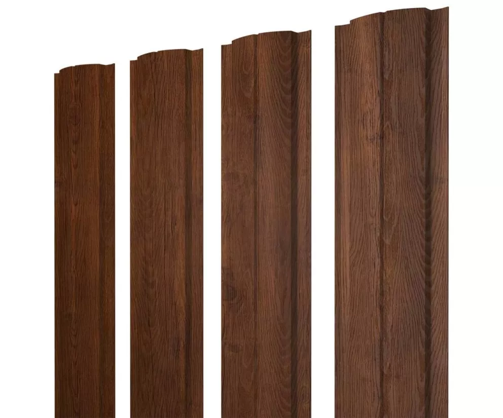 Штакетник Полукруглый Slim с прямым резом 0,45 Print Premium Golden Wood Fresh TwinColor купить в краснодаре