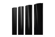 Штакетник Полукруглый Slim с прямым резом 0,5 Drap RAL 9005 черный – Купить оптом и в розницу
