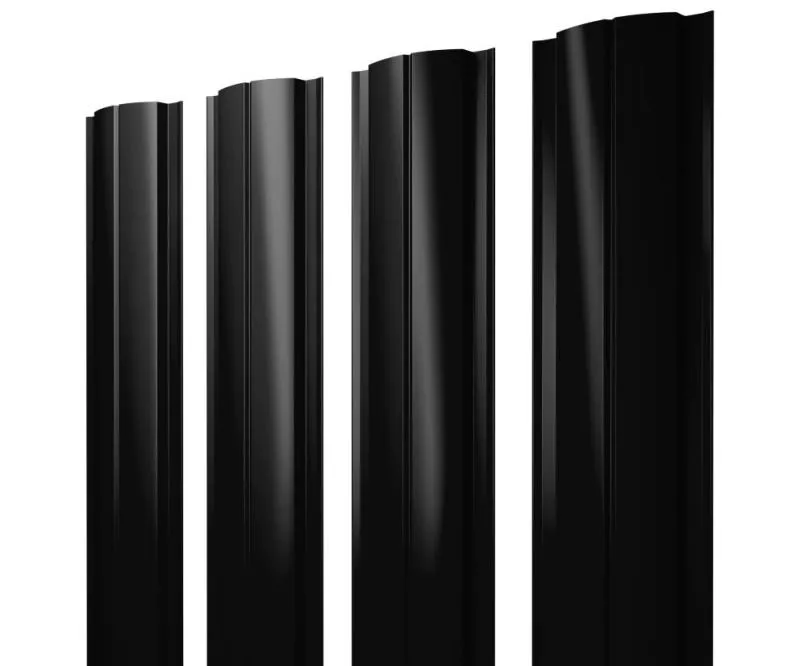 Штакетник Полукруглый Slim с прямым резом 0,5 Drap RAL 9005 черный купить в краснодаре