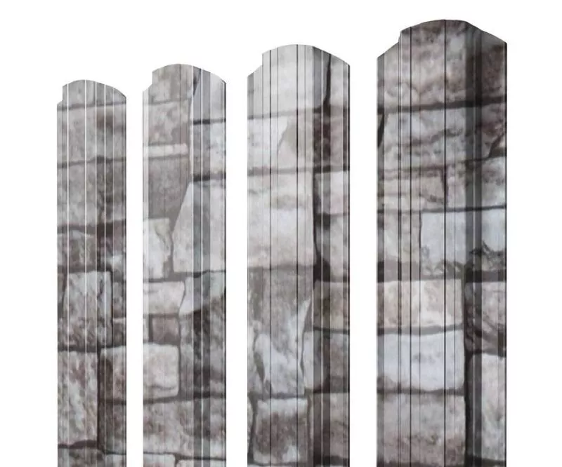 Штакетник Прямоугольный фигурный 0,45 Print Elite Fine Stone TwinColor купить в краснодаре