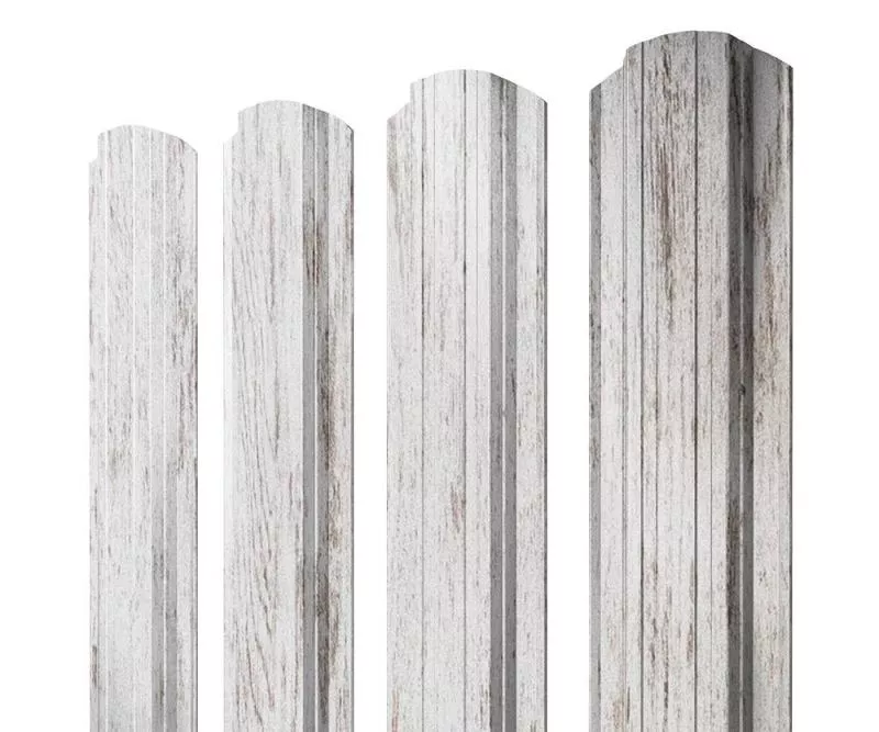 Штакетник Прямоугольный фигурный 0,45 Print Elite Snow Wood TwinColor купить в краснодаре