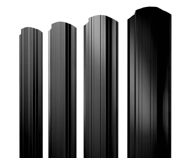 Штакетник Прямоугольный фигурный 0,5 GreenCoat Pural BT, matt RR 33 черный (RAL 9004 сигнальный черный) купить в краснодаре