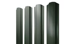 Штакетник Прямоугольный фигурный 0,5 GreenCoat Pural BT RR 11 темно-зеленый (RAL 6020 хромовая зелень). Артикул: 39451