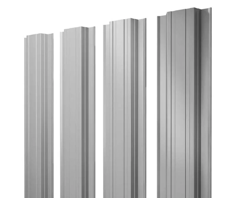 Штакетник Прямоугольный с прямым резом 0,45 PE RAL 9006бело-алюминиевый купить в краснодаре