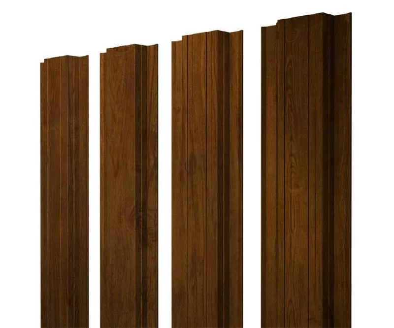 Штакетник Прямоугольный с прямым резом 0,45 Print Elite Golden Wood TwinColor купить в краснодаре