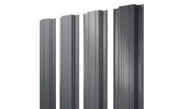 Штакетник Прямоугольный с прямым резом 0,5 GreenCoat Pural BT, matt RR 23 темно-серый (RAL 7024 мокрый асфальт). Артикул: 38950