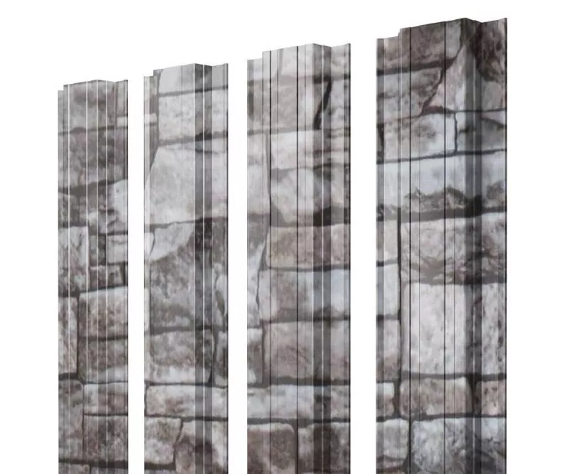 Штакетник Grand Line Прямоугольный 0,45 Print Elite Fine Stone Камень купить в краснодаре