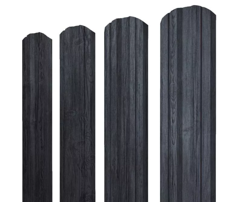 Штакетник Twin фигурный 0,45 Print Premium Grey Wood TwinColor купить в краснодаре