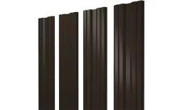 Штакетник Twin с прямым резом 0,4 PE-Matt-Double RR 32 темно-коричневый. Артикул: 45707