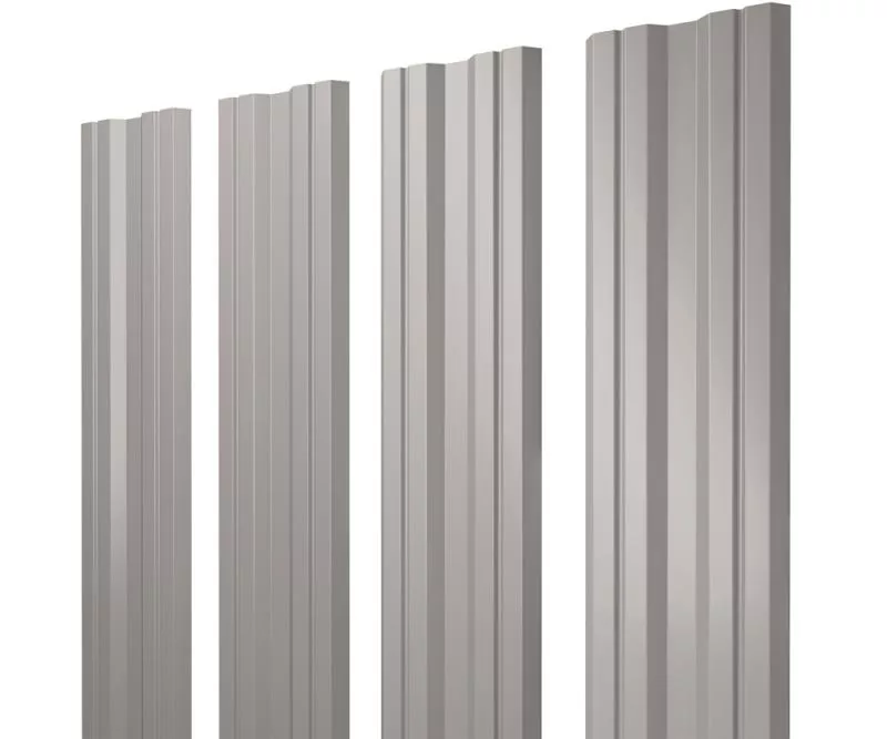 Штакетник Twin с прямым резом 0,5 GreenCoat Pural BT, matt RR 21 светло-серый (RAL 7040 серое окно) купить в краснодаре