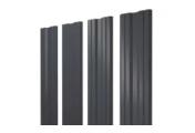 Штакетник Twin с прямым резом 0,5 GreenCoat Pural BT, matt RR 23 темно-серый (RAL 7024 мокрый асфальт) – Купить оптом и в розницу