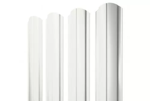 Штакетник Grand Line Slim Полукруглый фигурный 0,5 Velur RAL 9003 Сигнальный белый купить в краснодаре