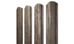 Штакетник Grand Line Slim Полукруглый фигурный 0,45 Print Premium РФ Silver Wood Серебряное дерево. Артикул: Slim_Fig_041