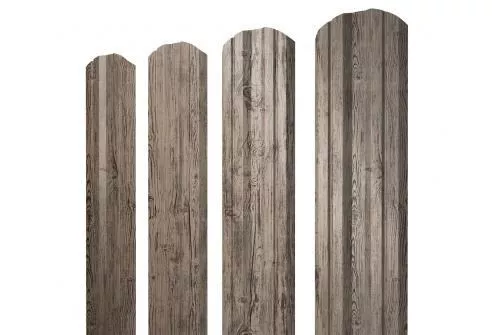 Штакетник Grand Line Twin фигурный 0,45 Print Premium РФ Silver Wood Серебряное дерево купить в краснодаре