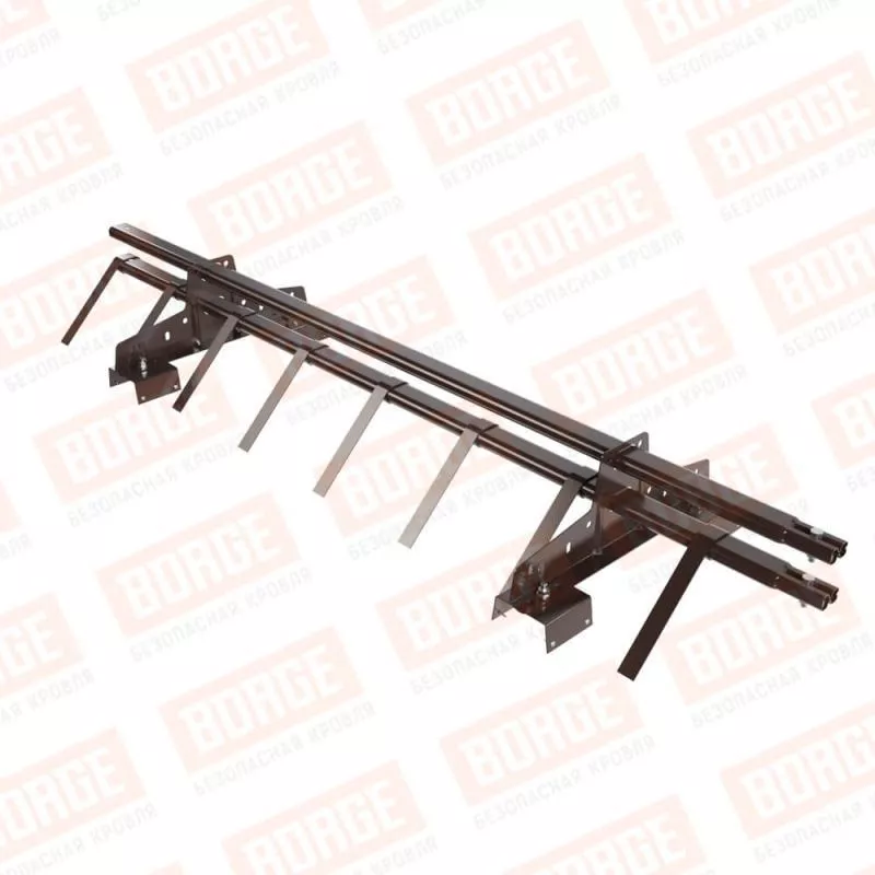 Снегозадержатель трубчатый BORGE 1,5м, для профнастила Н-114, коричневый шоколад (RAL 8017) купить в краснодаре