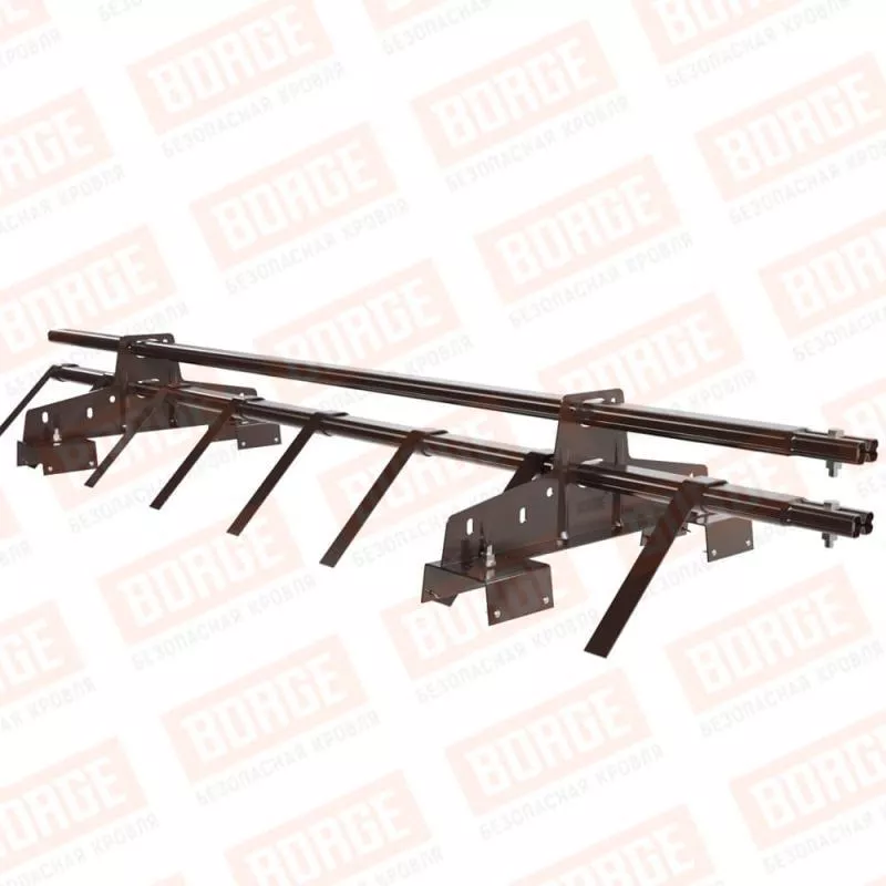 Снегозадержатель трубчатый BORGE 1,5м, для профнастила Н-114, коричневый шоколад (RAL 8017) купить в краснодаре